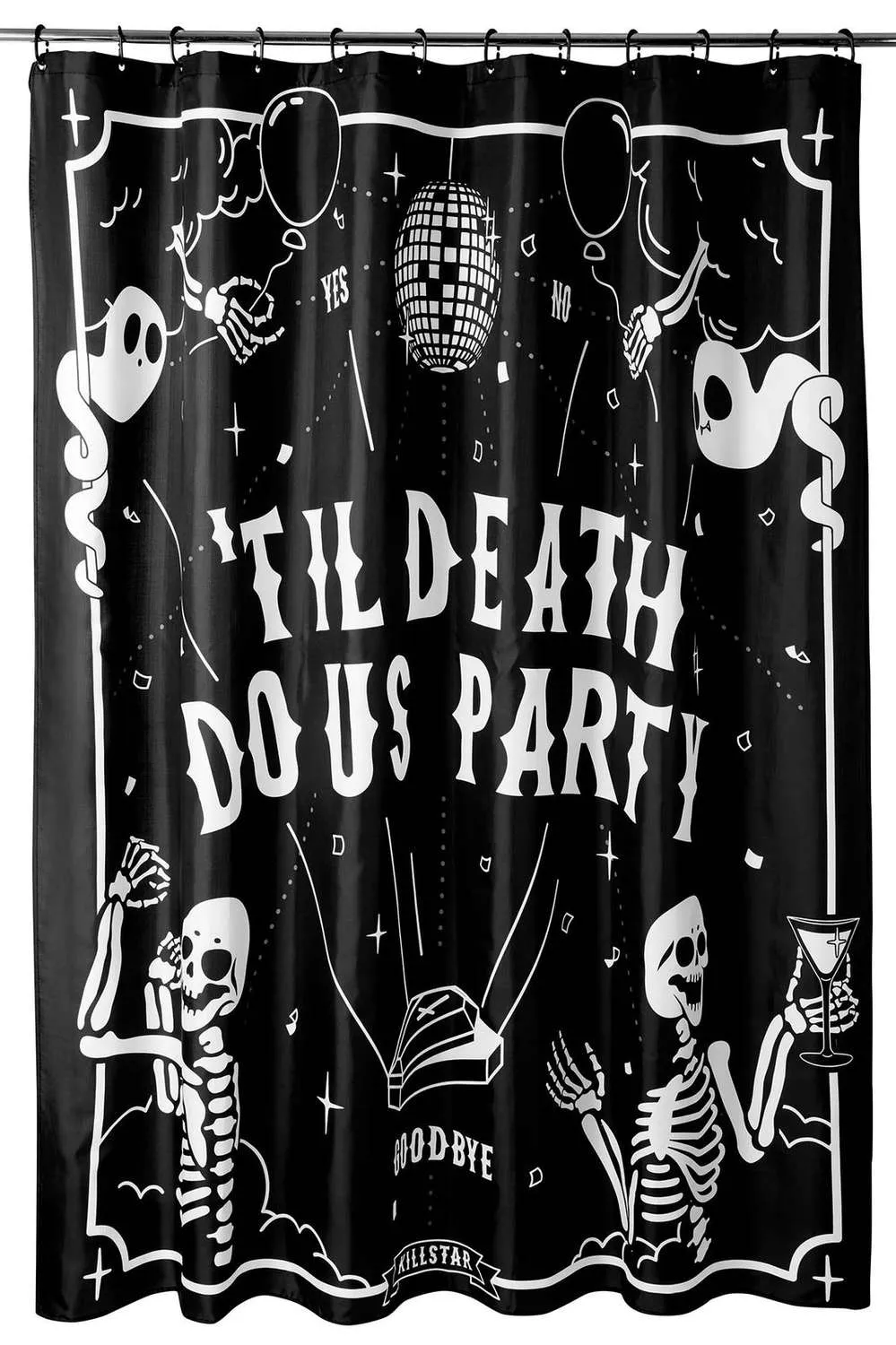 Killstar - Party Animal Shower Curtain  | Dark Ages